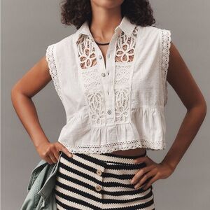 Pilcro cropped swing blouse
